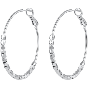 ZEGL碎银子大圈耳环女轻奢高级感适合圆脸的耳饰圈圈耳圈素圈耳钉