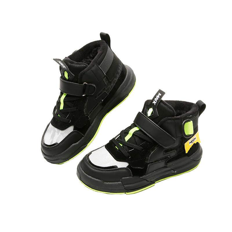 马克华菲童鞋冬季休闲板鞋加绒保暖舒适潮鞋男女童鞋小学生鞋子