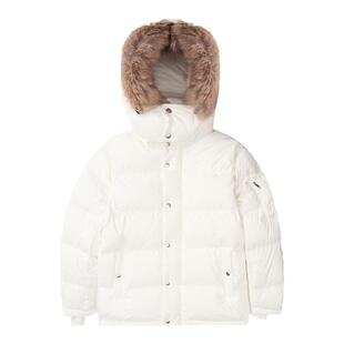 Alphastyle时尚厚款可拆卸连帽毛领鹅绒羽绒服外套保暖舒适男女款