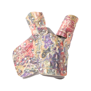 普雷萨斯新品鳄鱼纹牛皮手套半指捕鱼射击专用弹弓护手户外通用