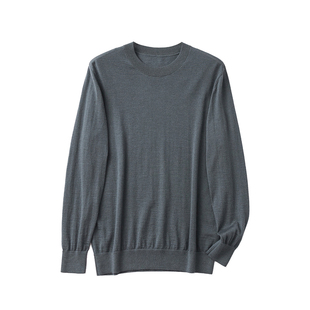 至臻鼎奢 18针100%精纺小山羊绒 男士纯羊绒圆领针织衫羊绒打底衫