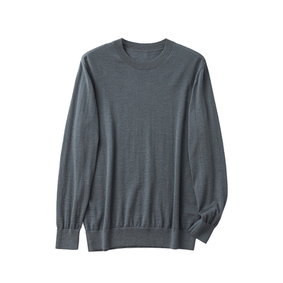 18针100%精纺小山羊绒圆领针织衫