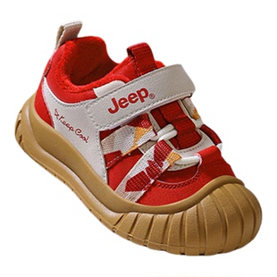 jeep宝宝棉鞋男宝运动鞋2025新款冬季儿童加绒女童保暖红色新年鞋
