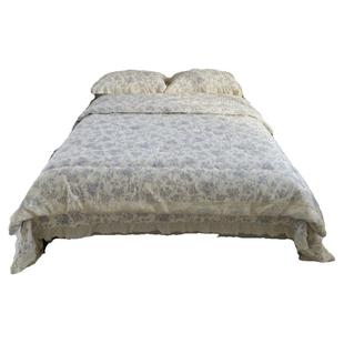 全棉法式床盖款春秋被四件套纯棉蕾丝空调夏凉被双人可水洗大豆被