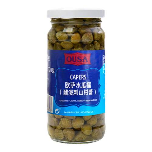西班牙进口欧萨无枝水瓜榴240g有枝醋浸刺山柑蕾西餐酸豆角水瓜柳