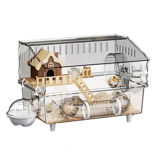 仓鼠笼子豪华别墅金丝熊专用超大亚克力透明便宜大的二层屋过冬窝