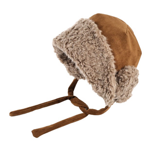 冬季帽子宝宝保暖加厚羊羔绒护耳帽男女童系带防风雷锋帽韩系新款