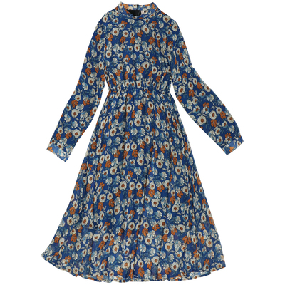 气质飘逸加绒加厚碎花连衣裙