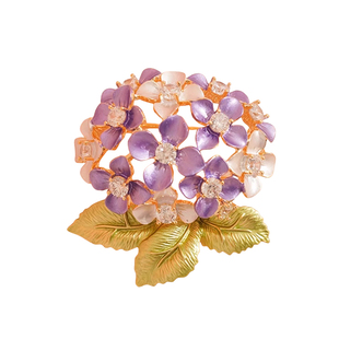 A绣球紫阳花胸针女森系甜美西装汉服配饰设计感小众高档胸花别针