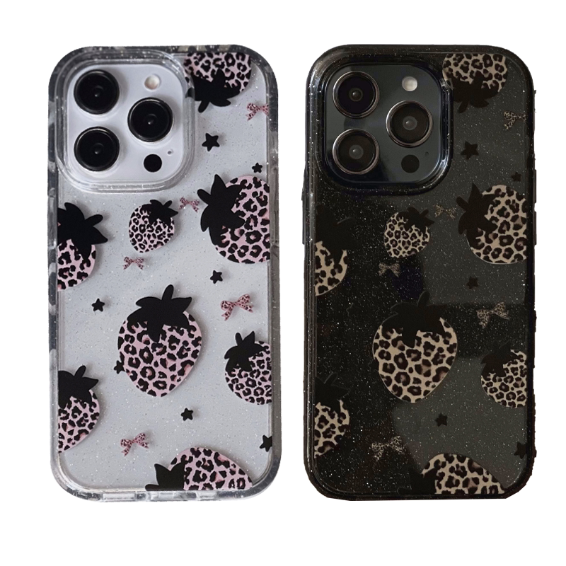 豹纹粉猫适用iPhone16pro手机壳