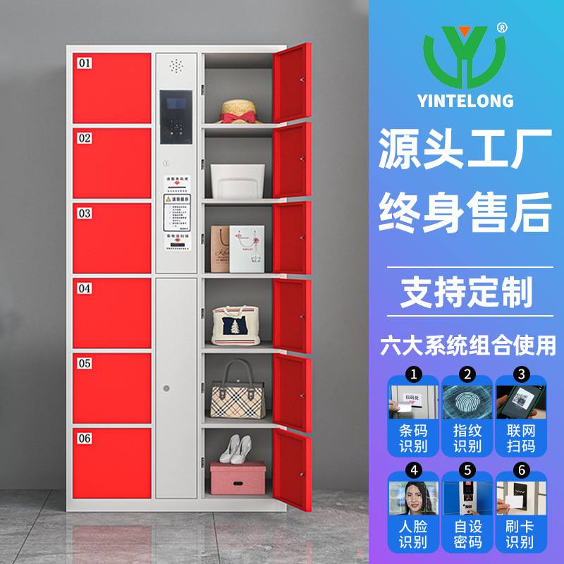 定制超市电子存包柜微储物柜智能物品柜商场人脸识别扫寄存信码