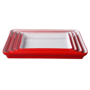 双色熟食卤菜展示柜托盘密胺串串香鸭脖卤味摆盘凉菜份数盒子商用