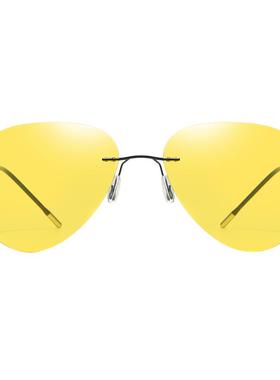 防远光灯眼镜超轻纯钛无框夜视镜