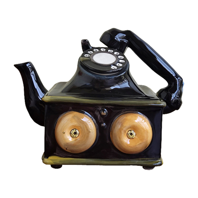 陶瓷摆件Blue sky陶瓷古典电话机茶壶摆件布鲁瓷轻奢家居装饰摆设