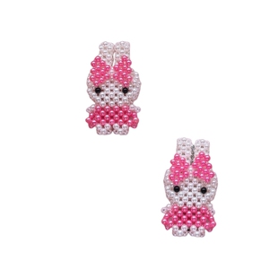 FHP 韩国Fruta小众设计立体可爱兔子手工编织发夹边夹刘海侧边夹