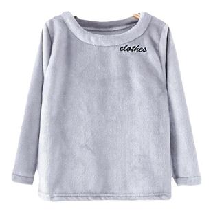 儿童法兰绒单件上衣女童珊瑚绒睡衣男童加绒亲子家居服仙女套头衫