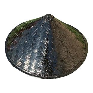 竹编古风黑色侠客斗笠帽舞台演出表演道具男女武侠红色走秀斗笠帽