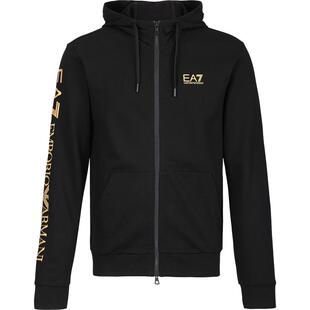 Armani阿玛尼EA7男士2025新款时尚logo印花纯棉开衫卫衣连帽外套