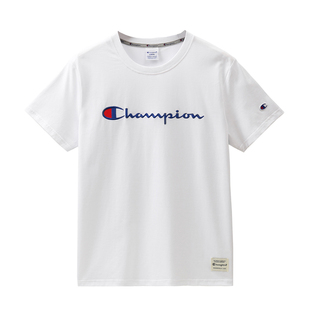 日版冠军刺绣纯棉短袖T恤男夏季薄款圆领女上衣休闲透气宽松潮牌