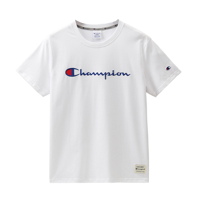 日版冠军刺绣纯棉短袖T恤男夏季薄款圆领女上衣休闲透气宽松潮牌