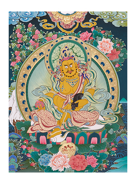 黄财神唐卡佛像DIY描金涂色画稿
