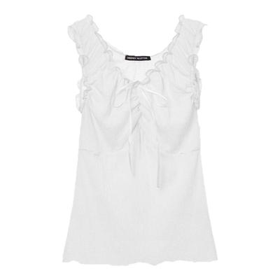 BF吊带背心女2025新款春夏外穿木耳边纯欲风百搭超好看无袖上衣