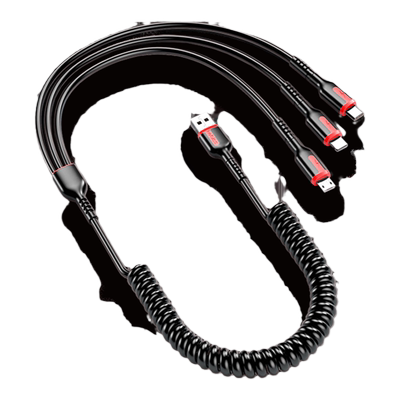 【官方推荐伸缩弹簧三合一快充线