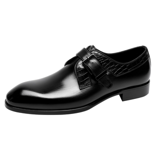 金利来男鞋 秋季新款商务正装皮鞋男士真皮新郎结婚鞋透气孟克鞋