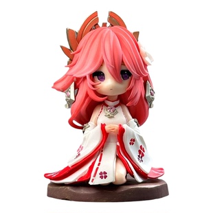 游戏周边美少女Q版坐姿八重神子心海二次元动漫模型手办摆件