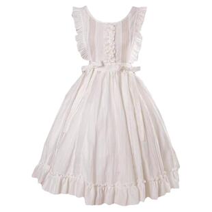 Lolita汉洋折衷罩裙 古典CLA森系围裙白色百搭lolita罩衫洛丽塔