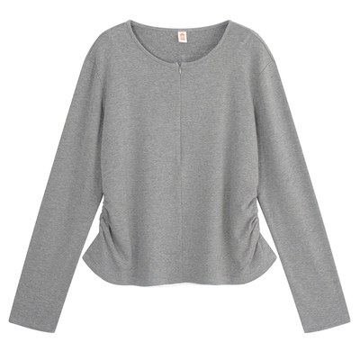 YUZI鱼子灰色内搭打底衫显瘦上衣