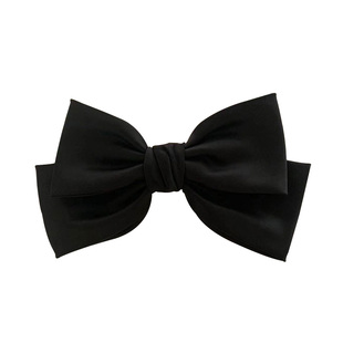 不变形~立体的大蝴蝶结发夹黑色女高级感弹簧夹头饰发饰丝绒发卡