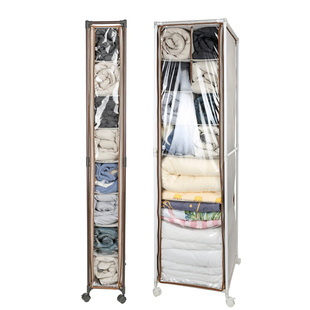 衣物防尘收纳神器大衣羽绒服分层被服夏被冬被收纳柜衣柜落地架