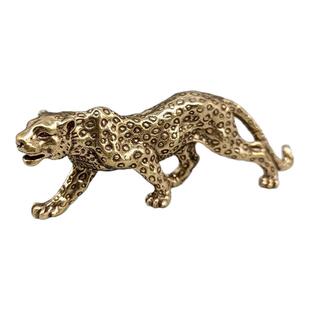 创意纯黄铜实心一路暴发金钱豹手把件挂件古玩摆件随身把玩收藏品