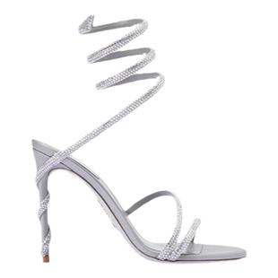【礼物】RENE CAOVILLA MARGOT系列水钻绑带高跟凉鞋