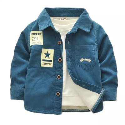 男童加绒衬衫宝宝2025新款纯棉