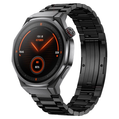 适用华为荣耀5ultra全钛手表带5pro运动4pro智能GS4腕表带honor保时捷GS3钛pro金属3i腕表带三格链男士秋冬