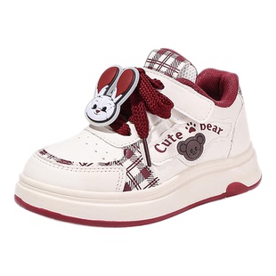 拉布布女童鞋子儿童板鞋2026新款春秋软底百搭运动小白鞋女孩爆款