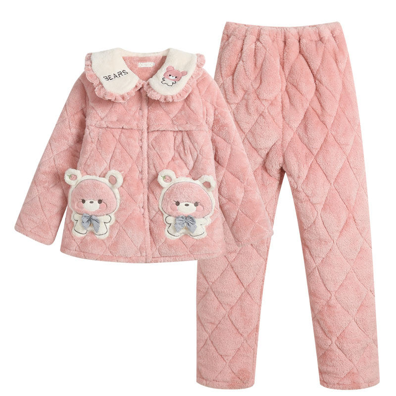孕妇睡衣秋冬季加厚加绒月子服冬