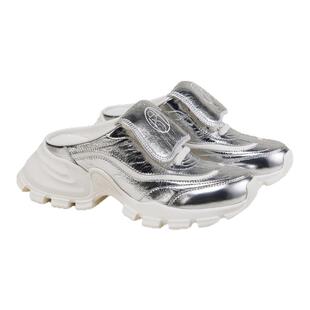 fed休闲穆勒鞋夏季新款女鞋银色外出拖鞋厚底增高鞋S0425-YAB623