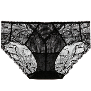 兰卡文夏日芬芳系列中腰三角裤内裤女性感高级感蕾丝花边LC22UH1