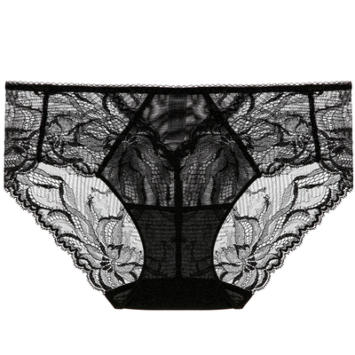 兰卡文夏日芬芳系列中腰三角裤内裤女性感高级感蕾丝花边LC22UH1
