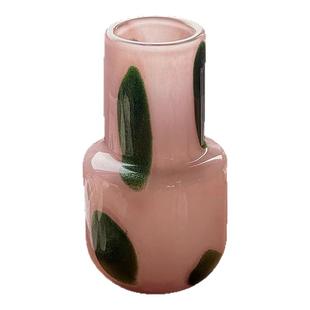 玉色玻璃芬顿花瓶高级感客厅水养插花装饰花器高档民宿样板间摆件