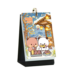 2026年一二布布周历动漫卡通可爱同款台历学生礼物桌面摆件日历
