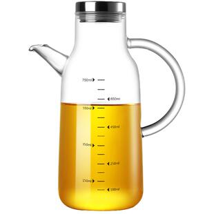 onlycook家用玻璃油壶油瓶刻度厨房大容量油罐防漏不挂油酱油醋瓶