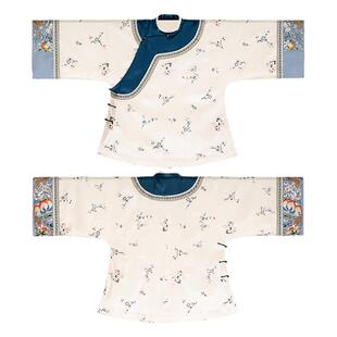 梅香鹤逸丨一城风絮丨米色春秋真丝中式绣花立领大襟国风原创款袍