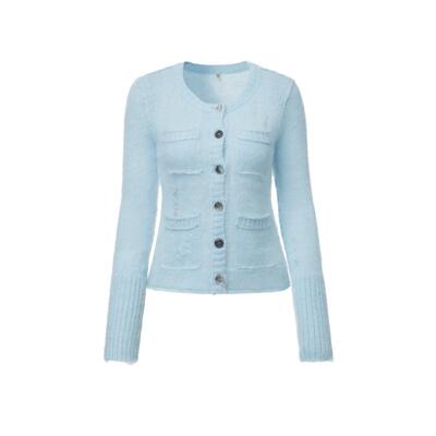 R13早春法式气质修身针织开衫女