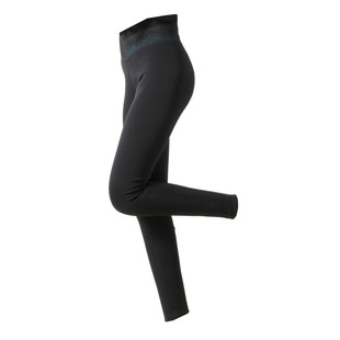 典雅神韵秋冬新款高腰纯黑色网纱双层薄款修身女士加绒保暖打底裤