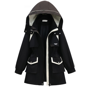 胖MM大码女装2026年春季新款帅气宽松减龄中长款显瘦派克风衣外套