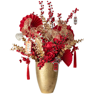 福桶摆件年宵花客厅桌面装饰结婚新房布置轻奢高档乔迁新居礼品